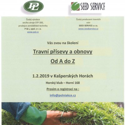 Pozvánka na školení - Travní přísevy a obnovy od A do Z.